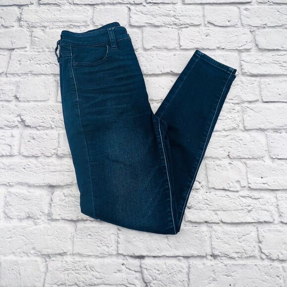 American‎ Eagle Jeans Women 4 Regular Blue Dark Wash Super High Rise Jegging - Picture 1 of 11